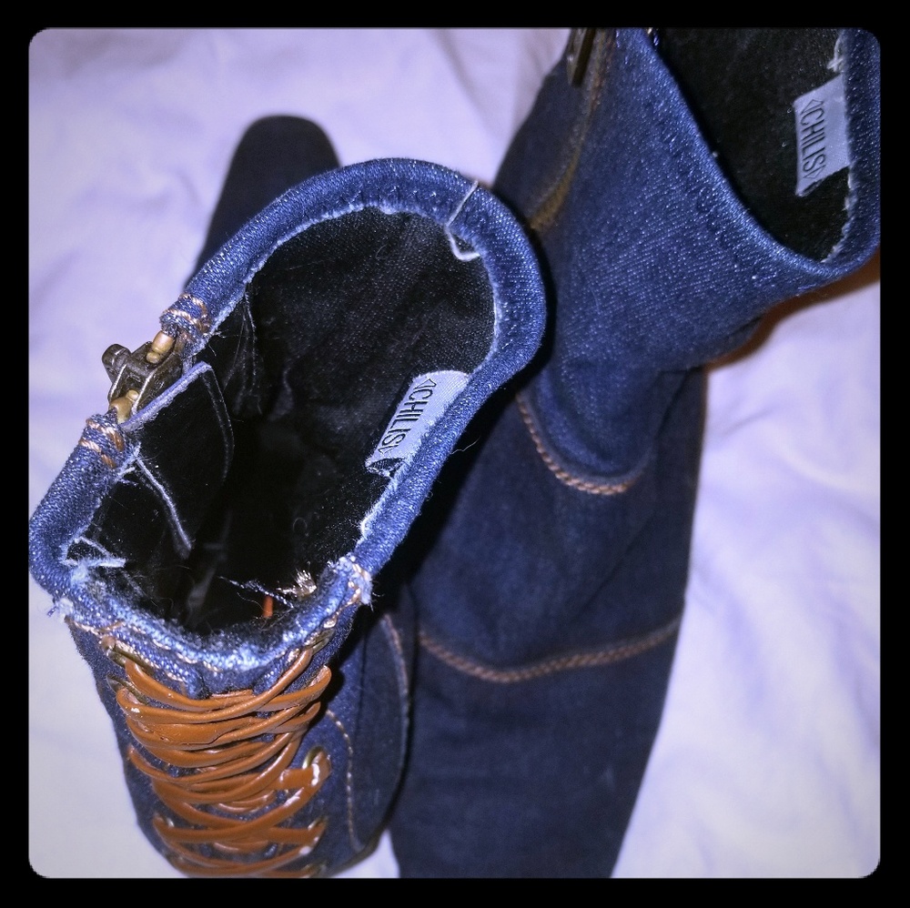 Chilis Jean Back-lace heeled boots